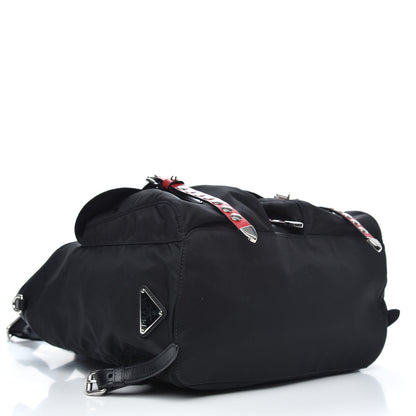 Prada Nylon New Vela Studded Backpack Black Fuoco 4 of 9