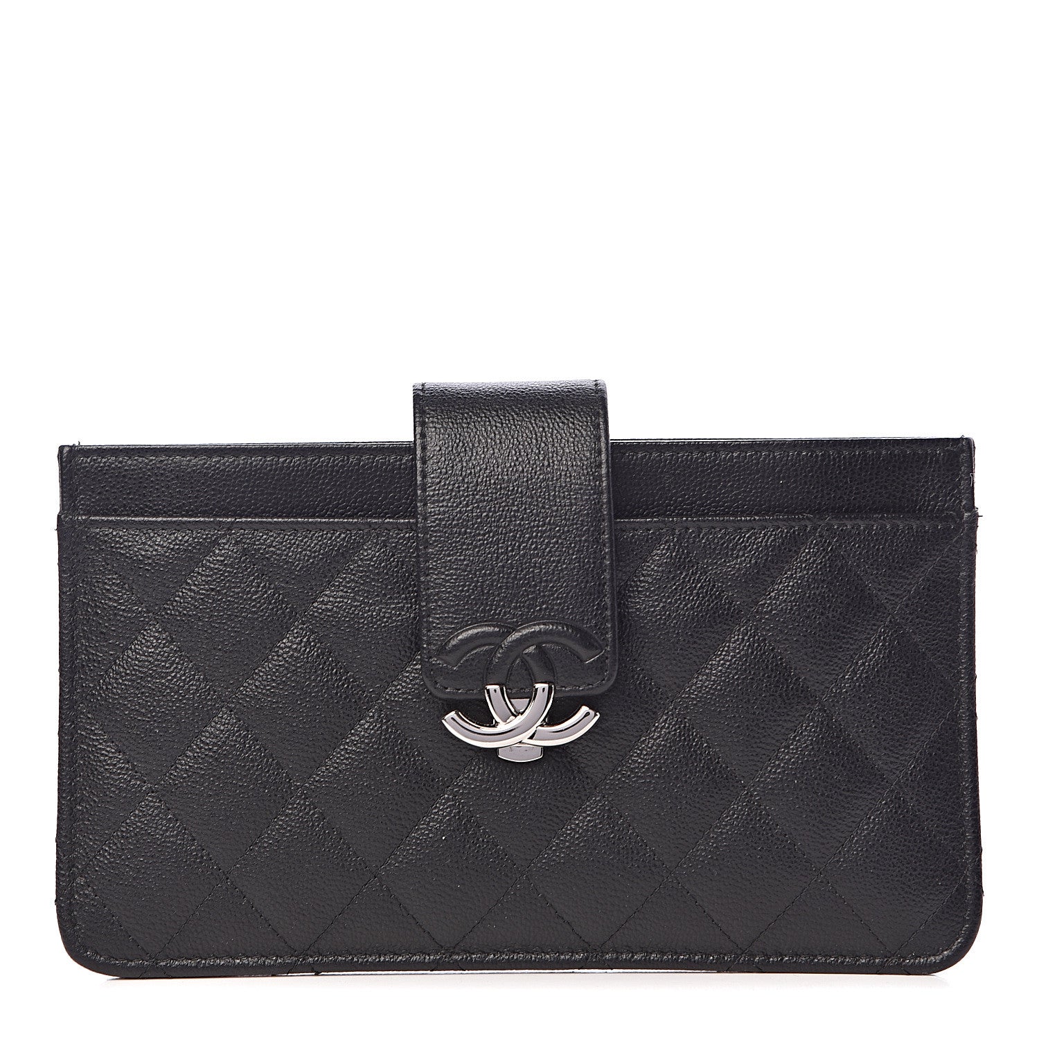 Chanel Caviar Quilted CC Box Strap Pouch Black 1 of 12