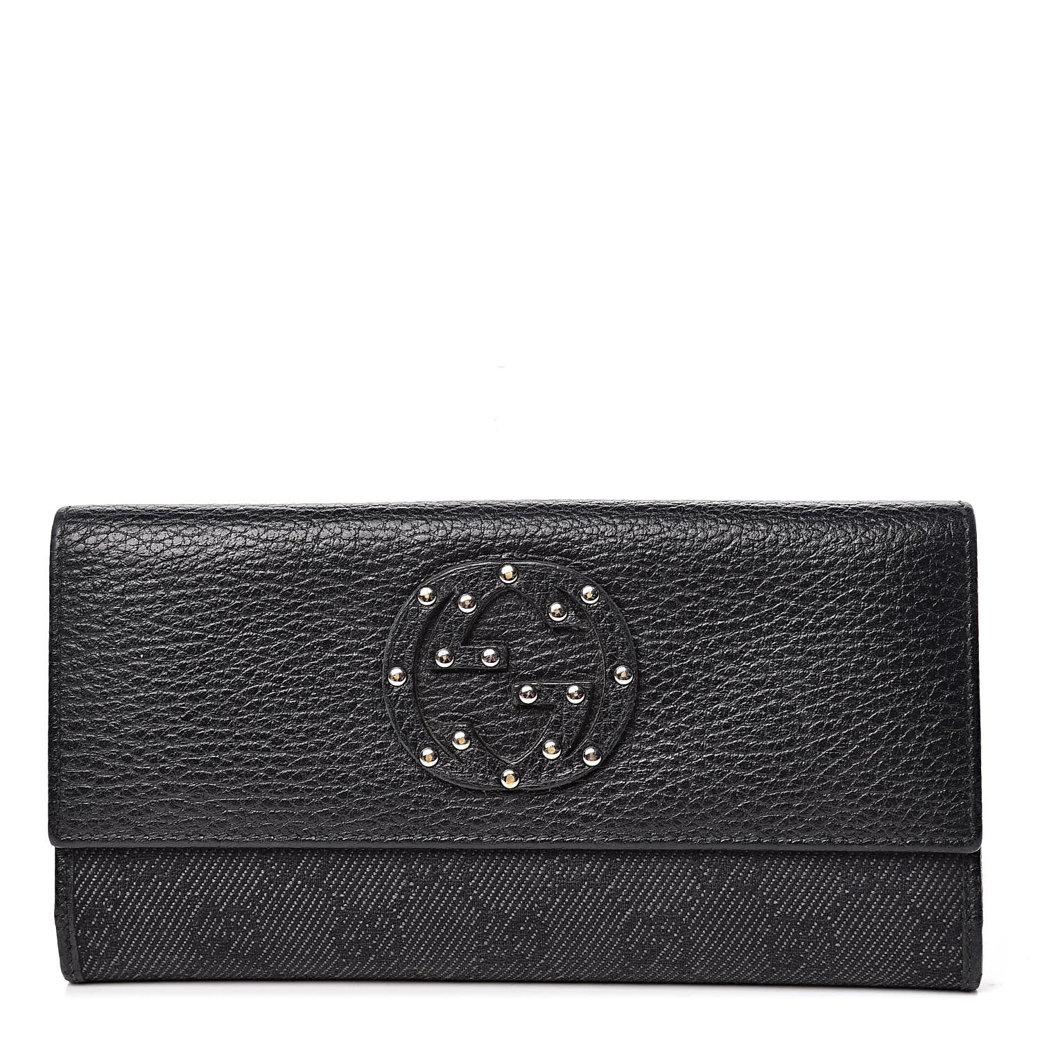 Gucci Calfskin Monogram Blondie Continental Wallet Black 1 of 8