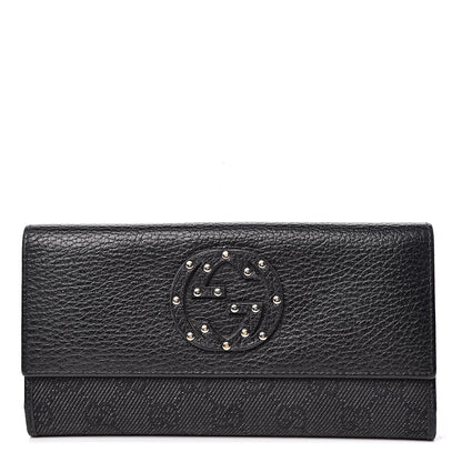 Gucci Calfskin Monogram Blondie Continental Wallet Black 1 of 8