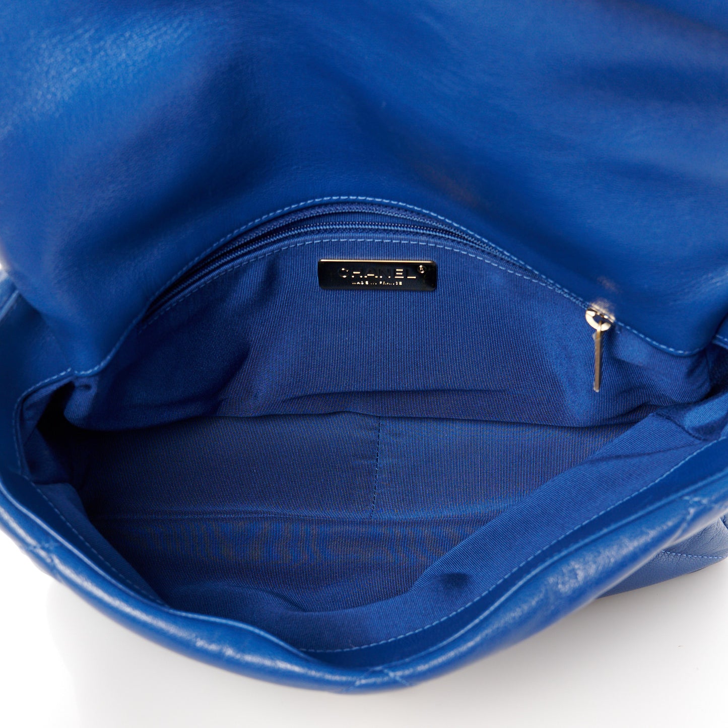 Lambskin Quilted Large Chanel 19 Flap Blue