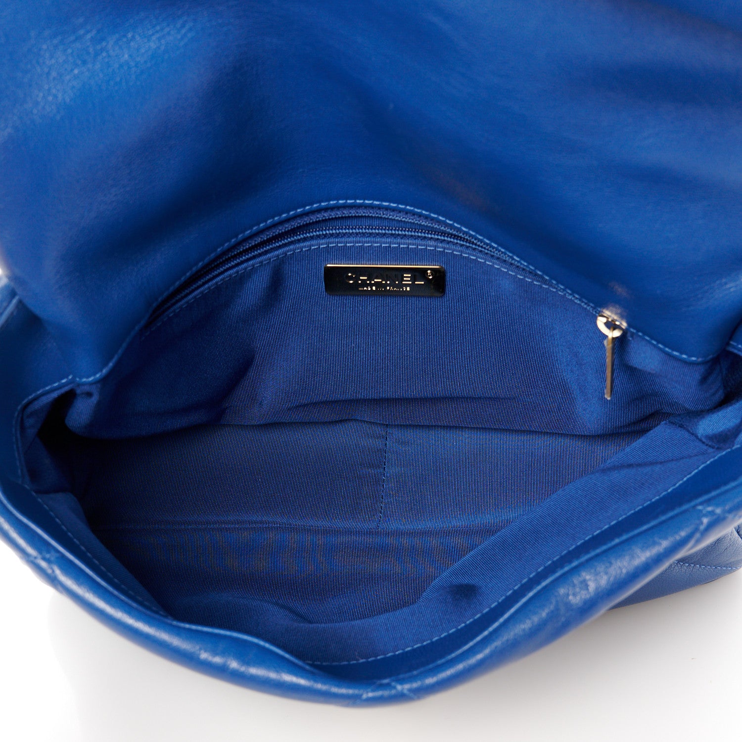 Chanel Lambskin Quilted Large Chanel 19 Flap Blue 5 of 10