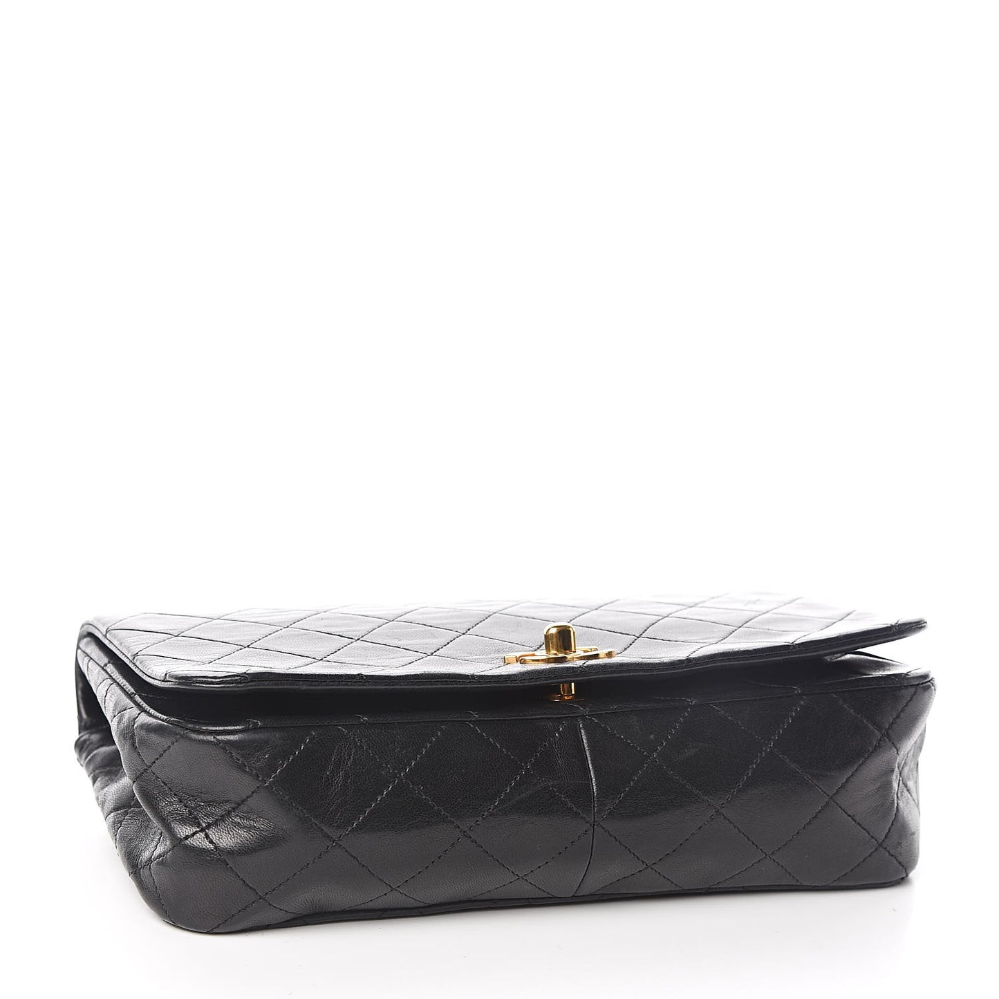 Lambskin Quilted Small Single Flap Black