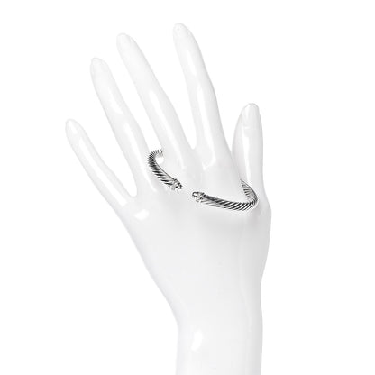 David Yurman Sterling Silver Diamond 5mm Cable Classics Dome Bracelet 2 of 5