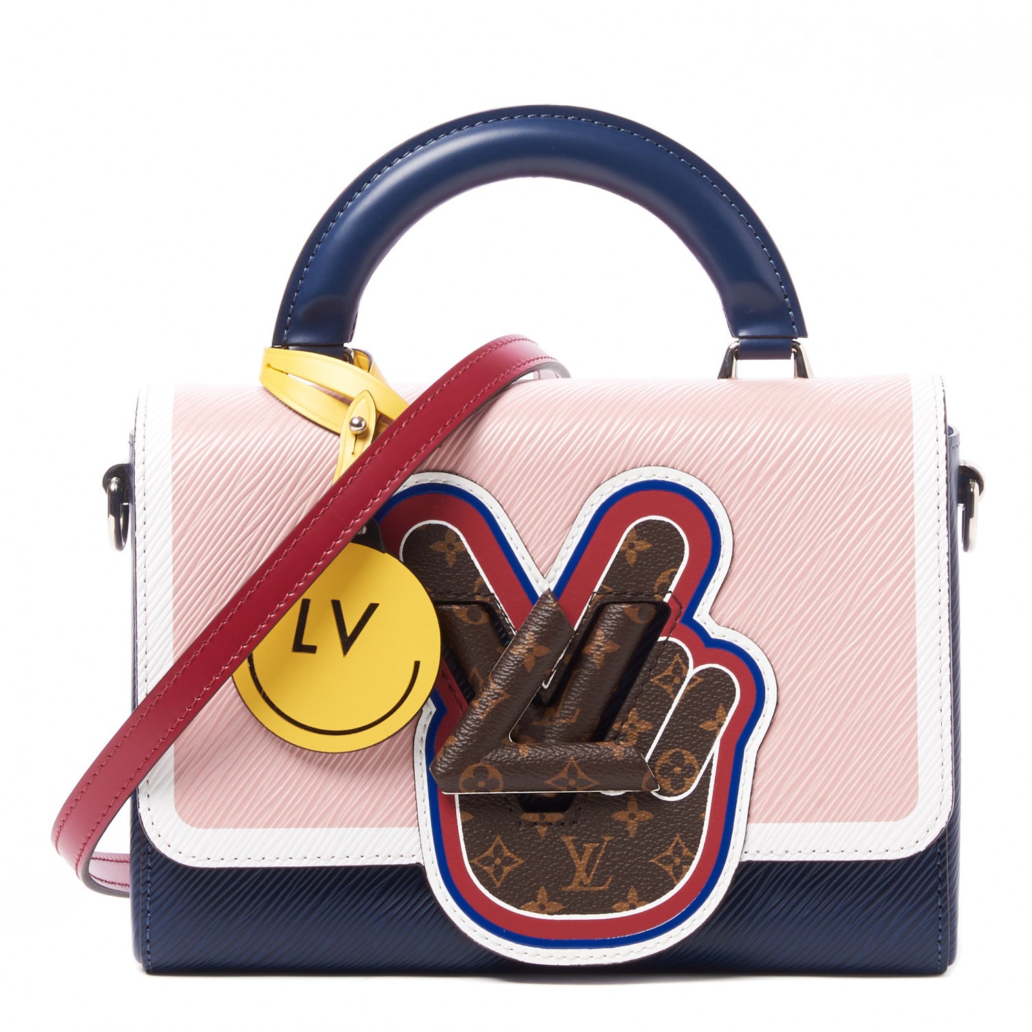 Louis Vuitton Epi Peace Twist Shoulder Bag MM Navy Rose Ballerine 1 of 8