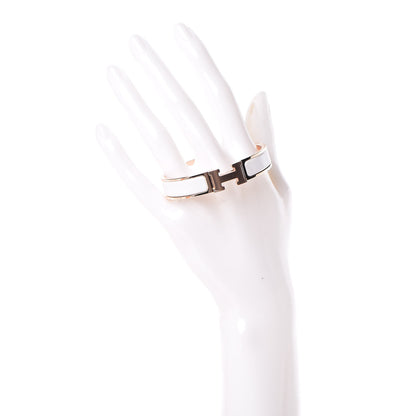 Hermes Enamel Narrow Clic Clac H Bracelet PM White 2 of 5