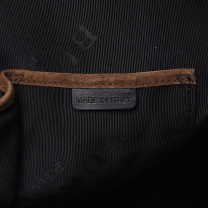 Burberry Suede Striped Medium Orchard Bowling Bag Fawn Brown Plum 7 of 13