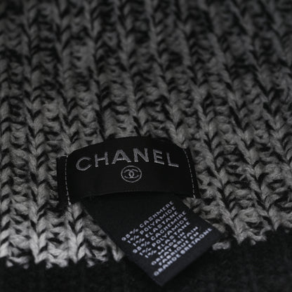 Chanel Cashmere CC Beanie Hat Black White 5 of 5