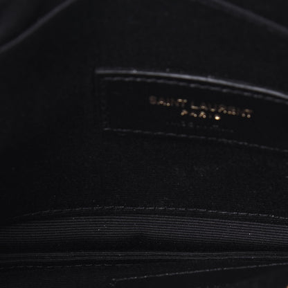 Saint Laurent Grain De Poudre Chevron Monogram Bill Pouch Crema Soft 5 of 13