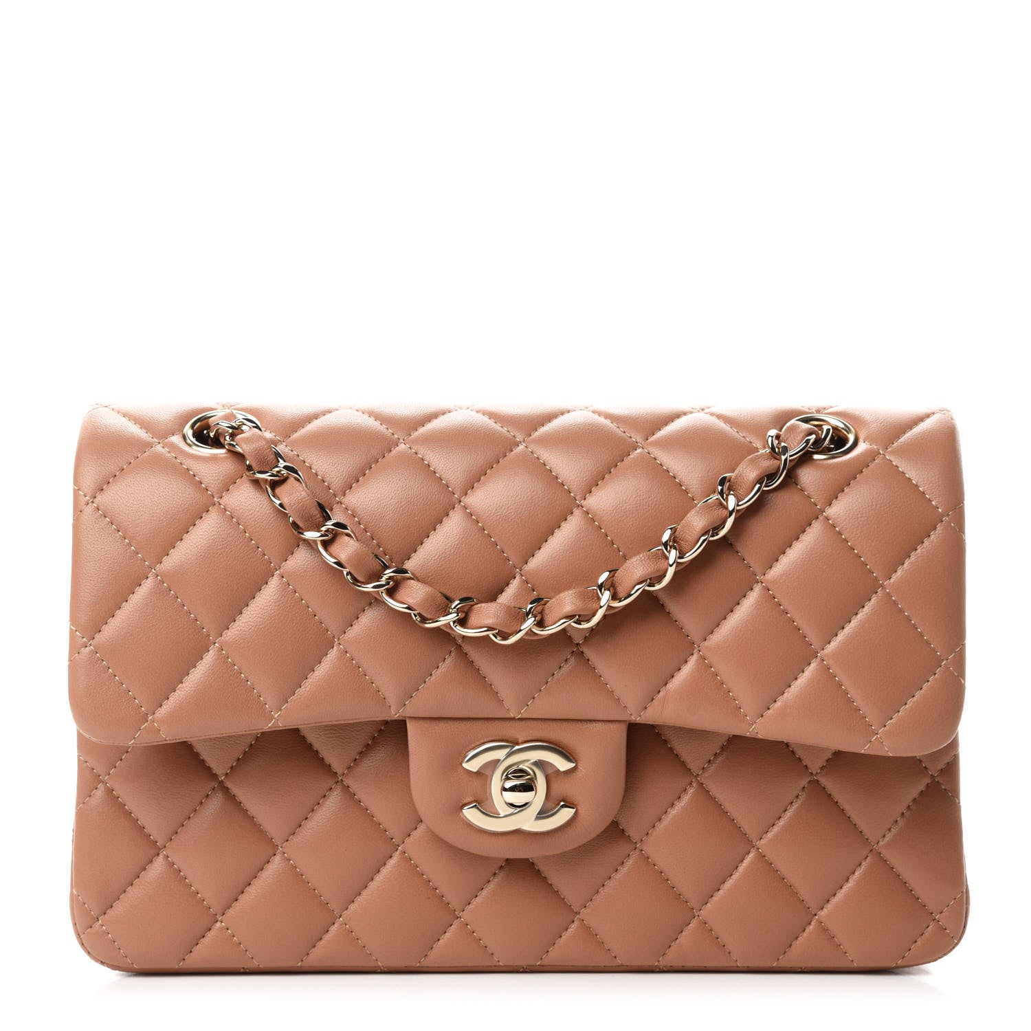 Chanel Lambskin Quilted Small Double Flap Brown 1 of 13