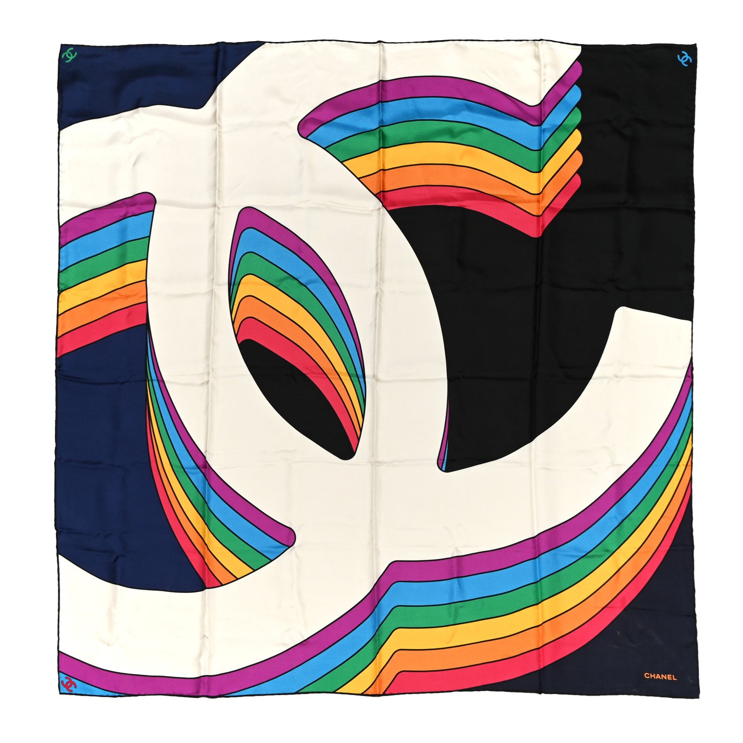 Silk CC Square Scarf Multicolor