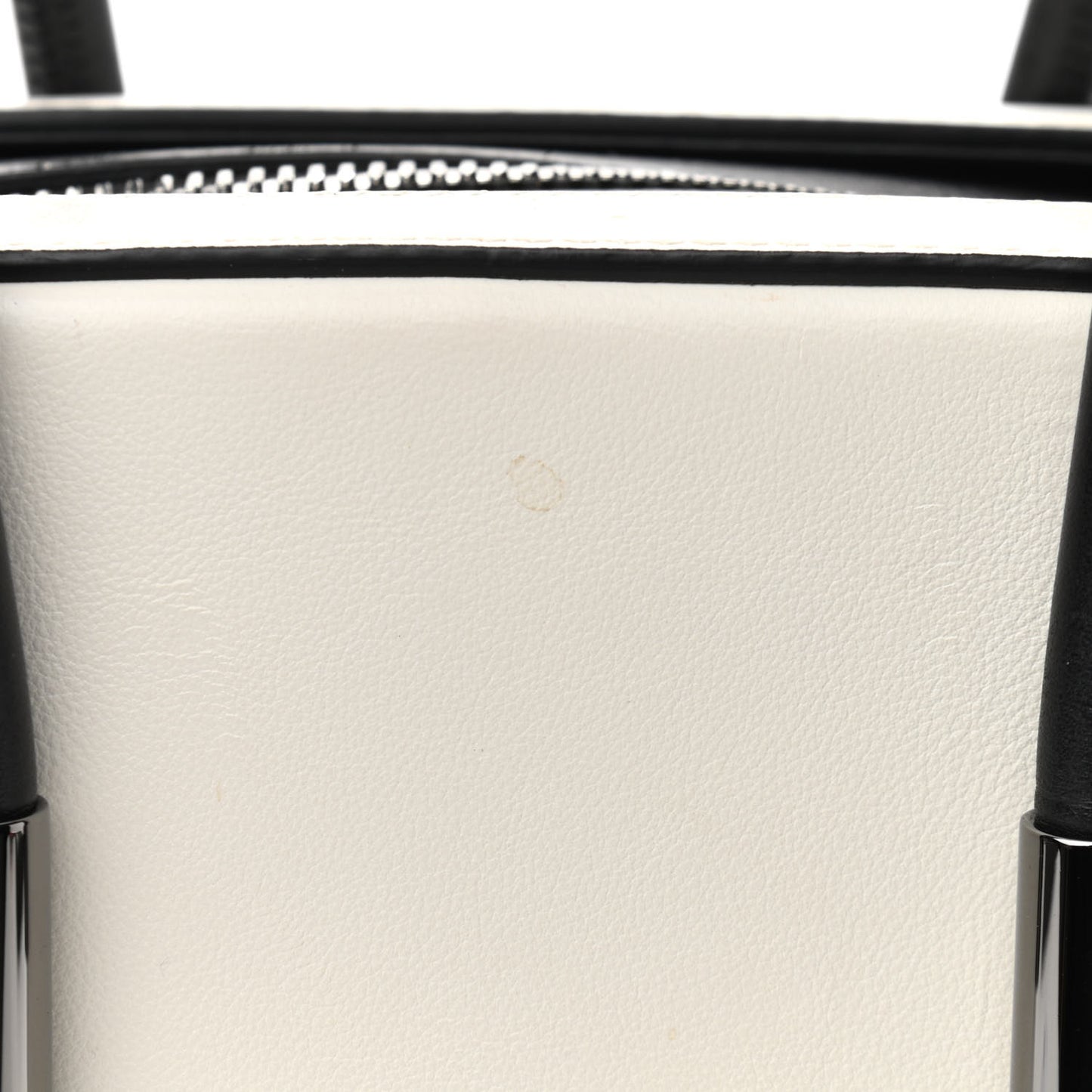 Calfskin Top Handle Bag White Black