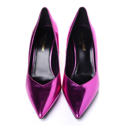 Saint Laurent Metallic Calfskin Kiki 85 Pumps 36.5 Fuchsia 6 of 10