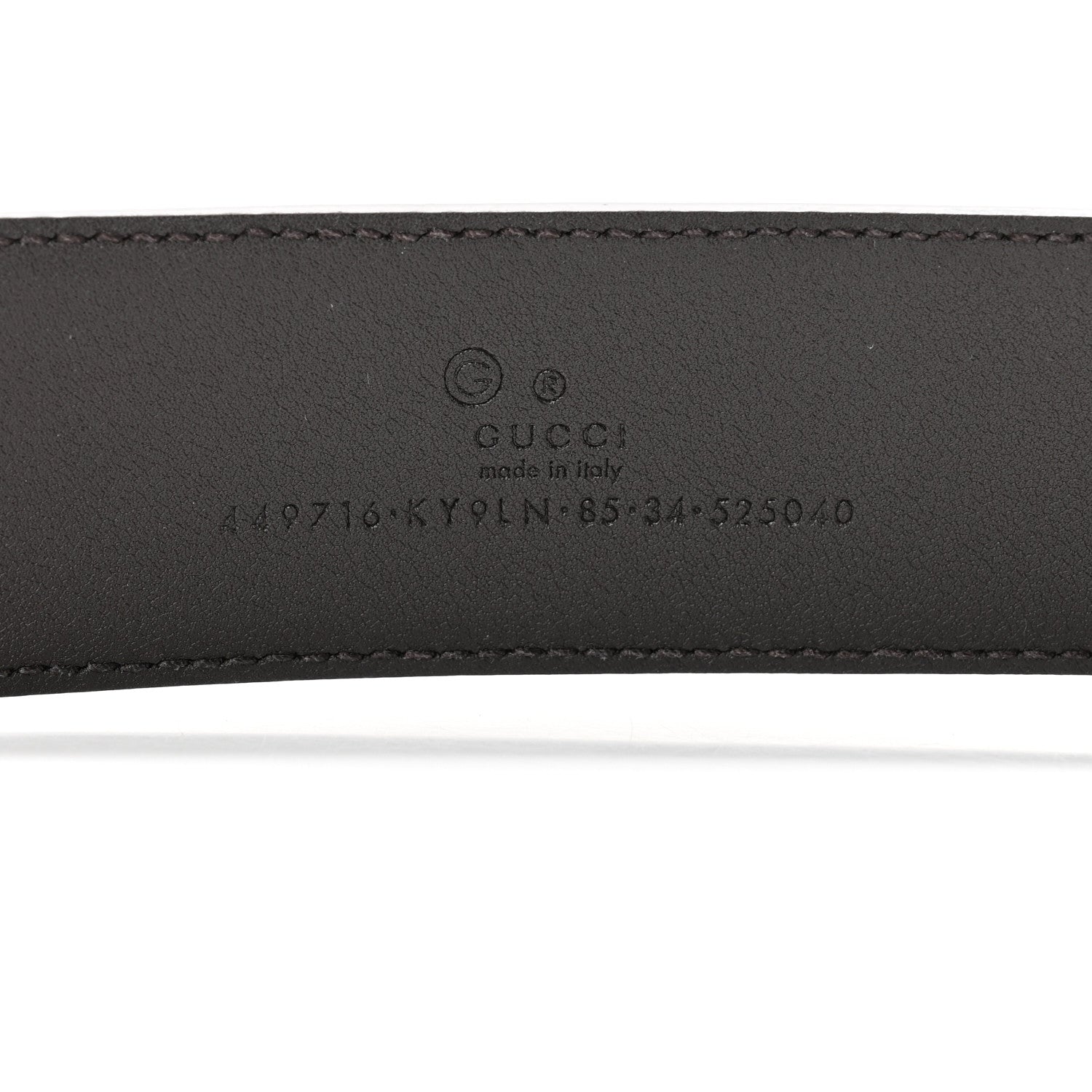 Gucci Monogram Dollar Calfskin 40mm Belt 85 34 Beige Ebony Testa di Moro 3 of 6