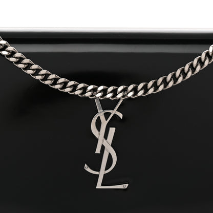 Saint Laurent Glazed Calfskin Cassandre Wallet On Chain WOC Black 7 of 9