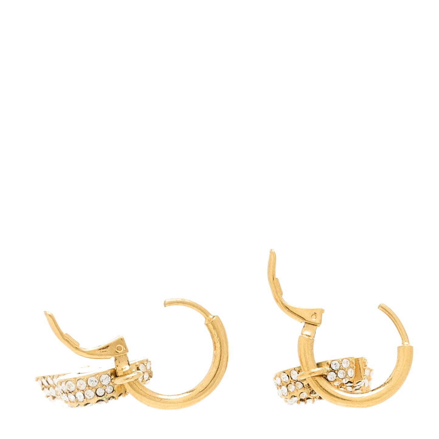 Metal Crystal GG Key Drop Earrings Aged Gold