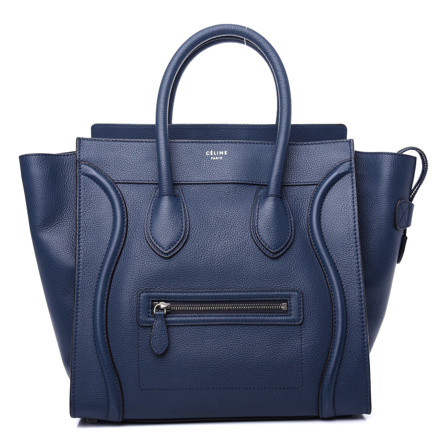 Celine Drummed Calfskin Mini Luggage Petrol 1 of 10