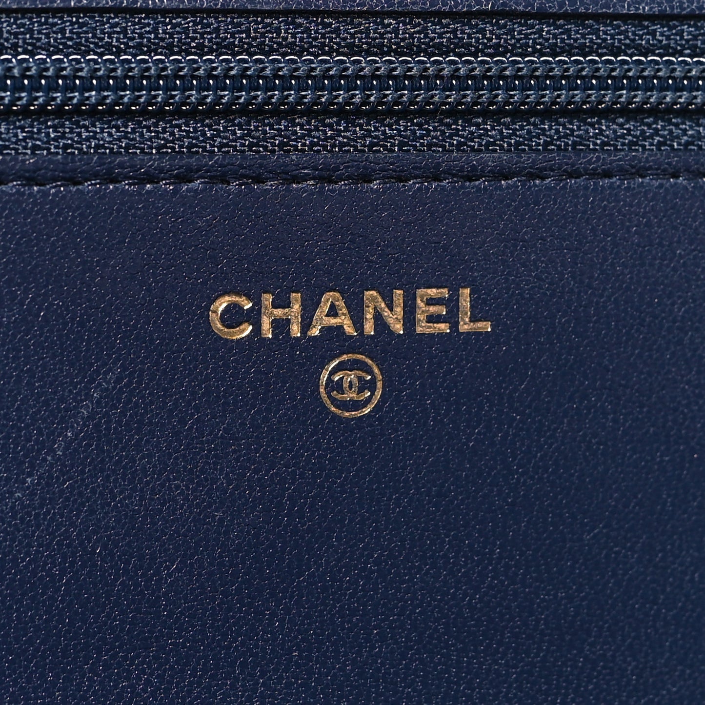 Sheepskin Quilted Mademoiselle Vintage Wallet On Chain WOC Navy