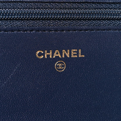 Chanel Sheepskin Quilted Mademoiselle Vintage Wallet On Chain WOC Navy 6 of 12