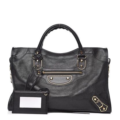 Balenciaga Chevre Gold Metallic Edge Hardware City Black 1 of 12
