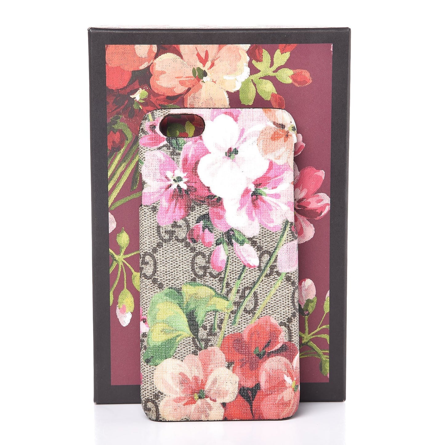 GG Supreme Monogram Blooms iPhone 6 Case Beige Multicolor Dry Rose