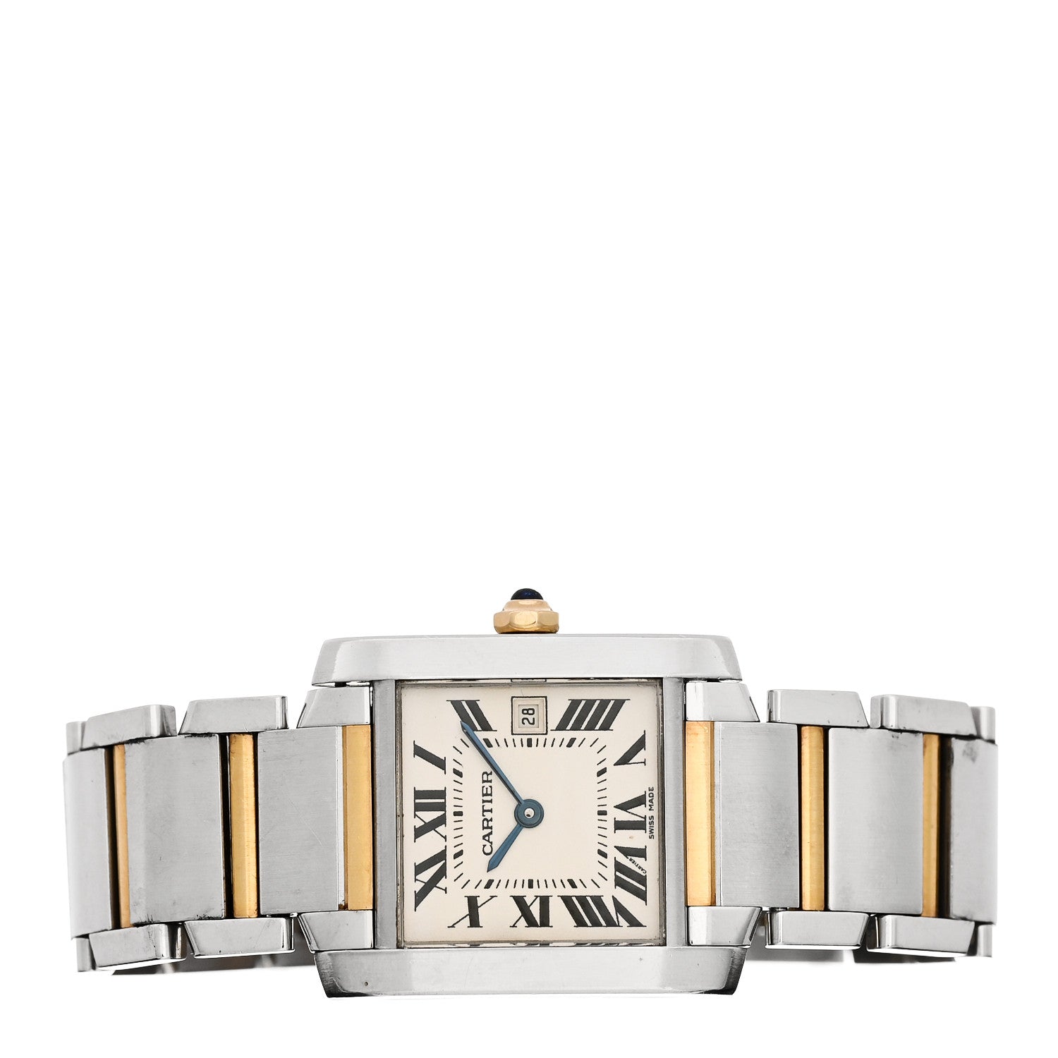 Cartier Stainless Steel 18K Yellow Gold 25mm Tank Francaise Quartz Watch 2 of 4