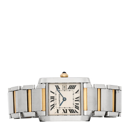 Cartier Stainless Steel 18K Yellow Gold 25mm Tank Francaise Quartz Watch 2 of 4