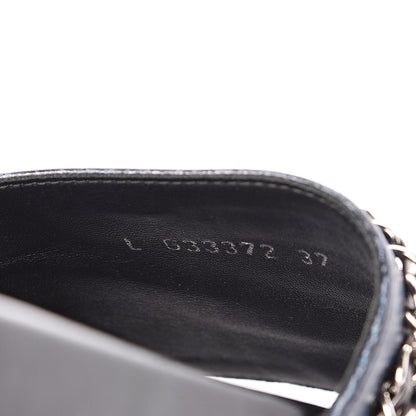 Chanel Lambskin Chain Flat Sandals 37 Dark Blue 10 of 11
