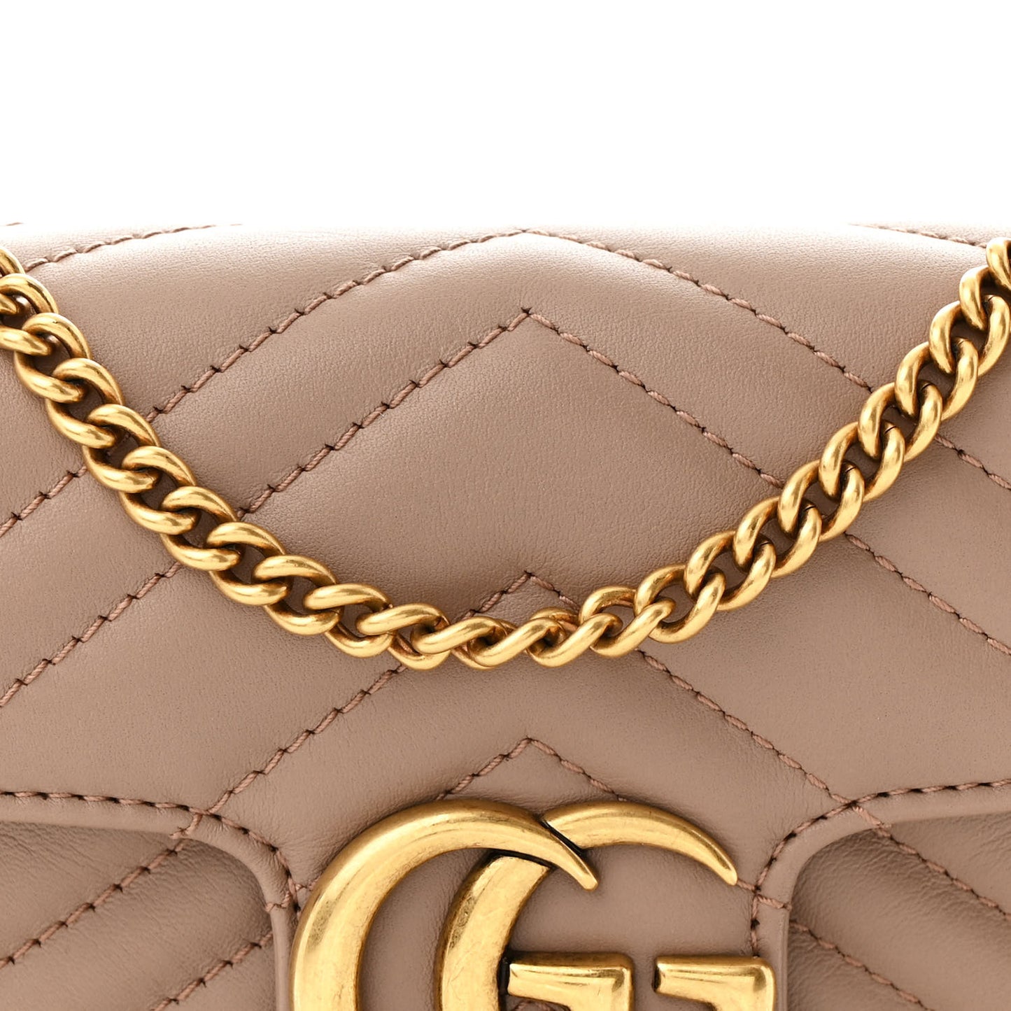 Calfskin Matelasse Super Mini GG Marmont Shoulder Bag Porcelain Rose