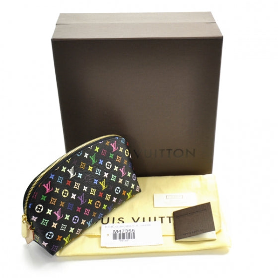 Monogram Multicolor Cosmetic Pouch Black Grenade