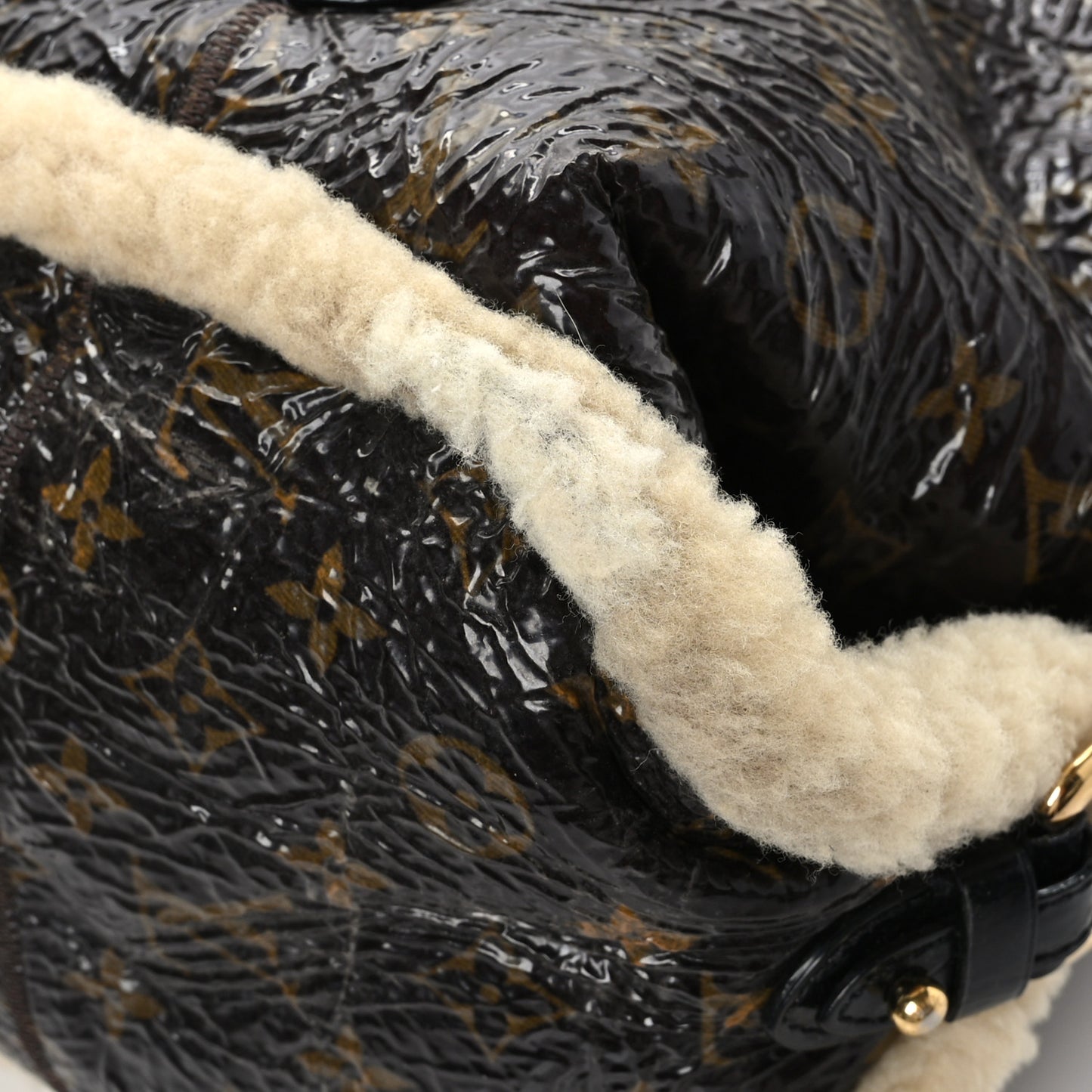 Patent Monogram Shearling Sac Thunder