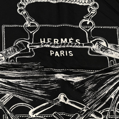 Hermes Silk Projets Carres Scarf 90 Black White 2 of 5