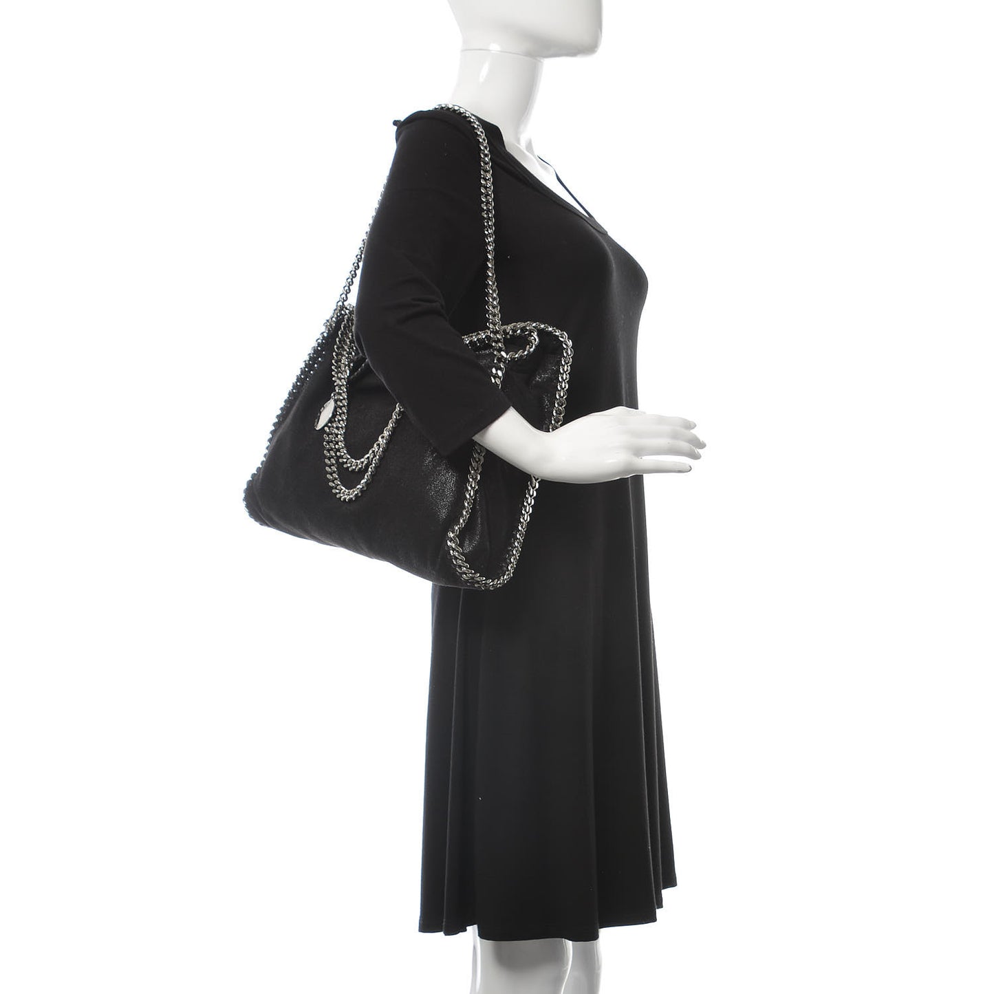 Shaggy Deer Falabella Fold Over Tote Black