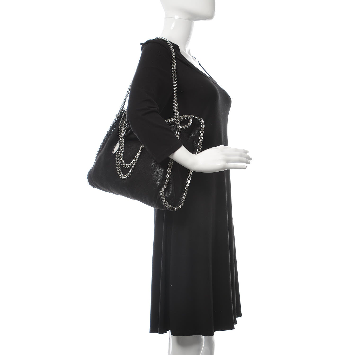 Stella McCartney Shaggy Deer Falabella Fold Over Tote Black 2 of 8