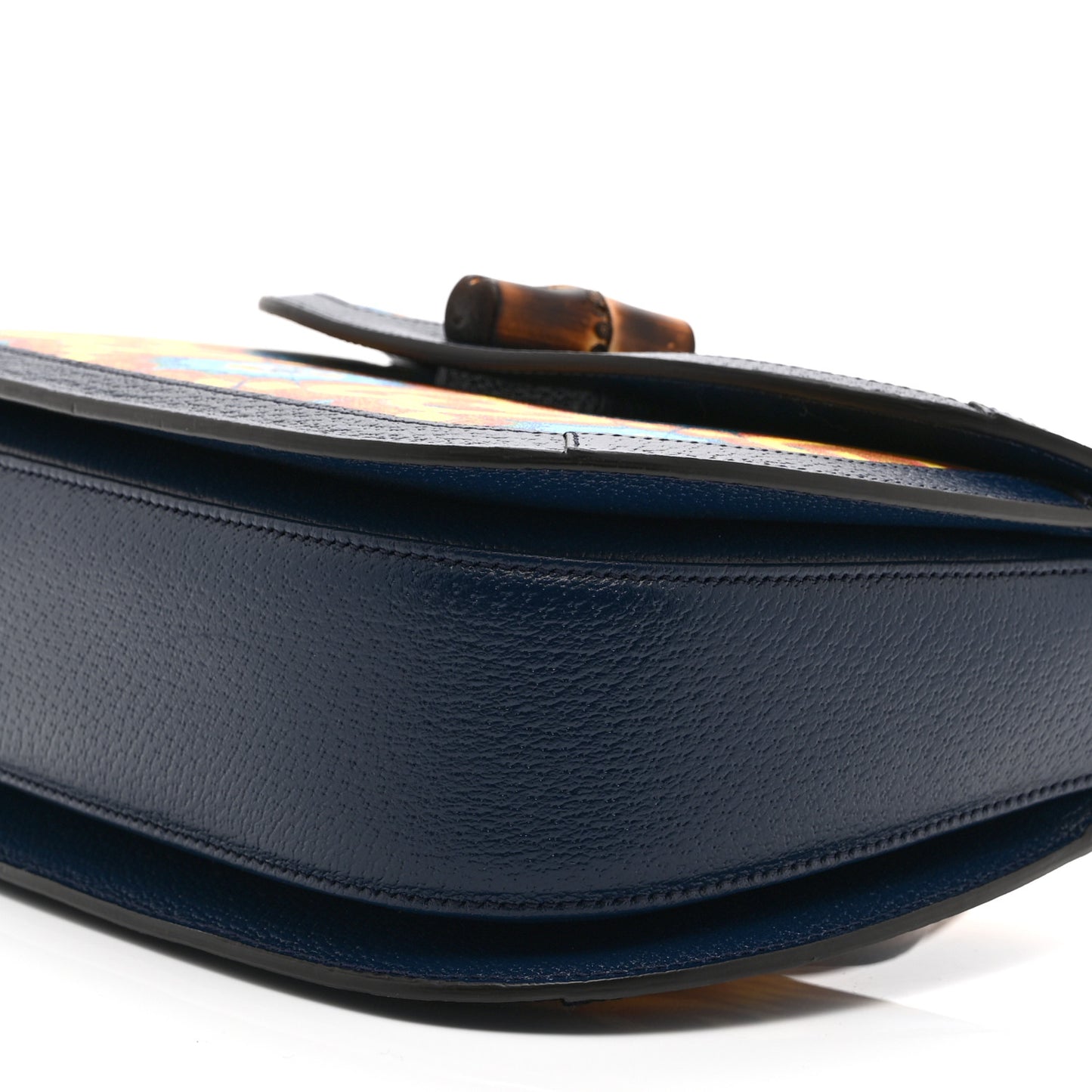 Calfskin Kaleidoscope Medium Bamboo 1947 Top Handle Bag Blue Orange Multicolor Blue Agata