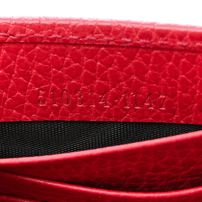 Gucci Dollar Calfskin Interlocking G Chain Wallet Red 7 of 12