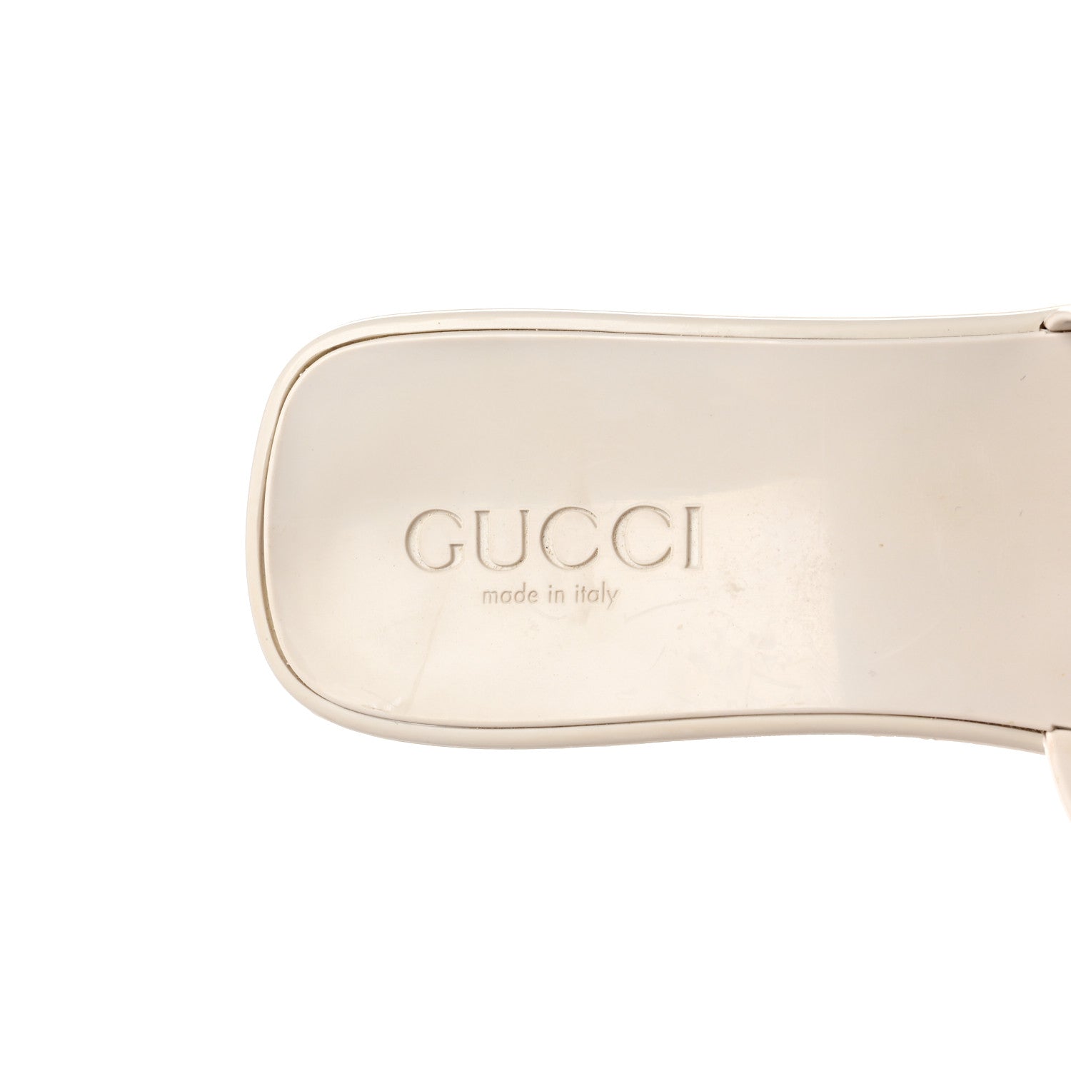 Gucci Rubber Gucci Logo Womens Platform 20/60mm Slide Sandals 37 Mystic White 7 of 7