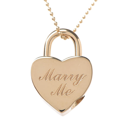 Tiffany 18K Yellow Gold Marry Me Heart Lock Pendant Necklace 5 of 10