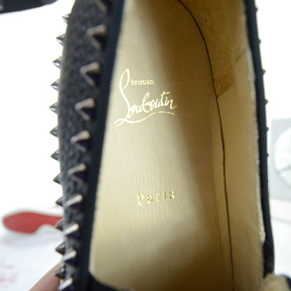 Christian Louboutin Mens Leather Studded Pik Boat Flat Calf Loafers 42.5 Black 7 of 8