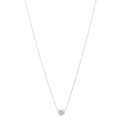 Bulgari 18K White Gold Diamond Small B.Zero1 Pave Pendant Necklace 1 of 5