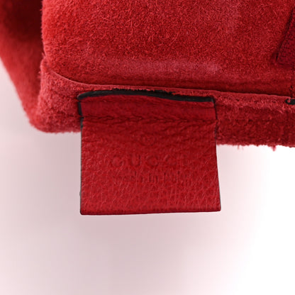 Gucci Pebbled Calfskin Medium Logo Portfolio Clutch Hibiscus Red 6 of 6