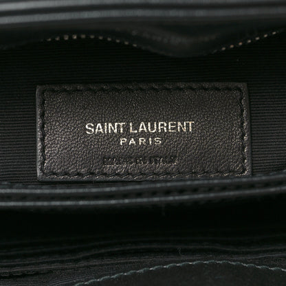 Saint Laurent Calfskin Y Quilted Monogram Toy Loulou Crossbody Bag Black 7 of 12