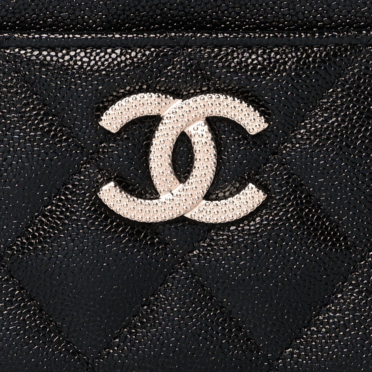 Chanel Caviar Quilted Studded CC Card Holder Black 9 of 9