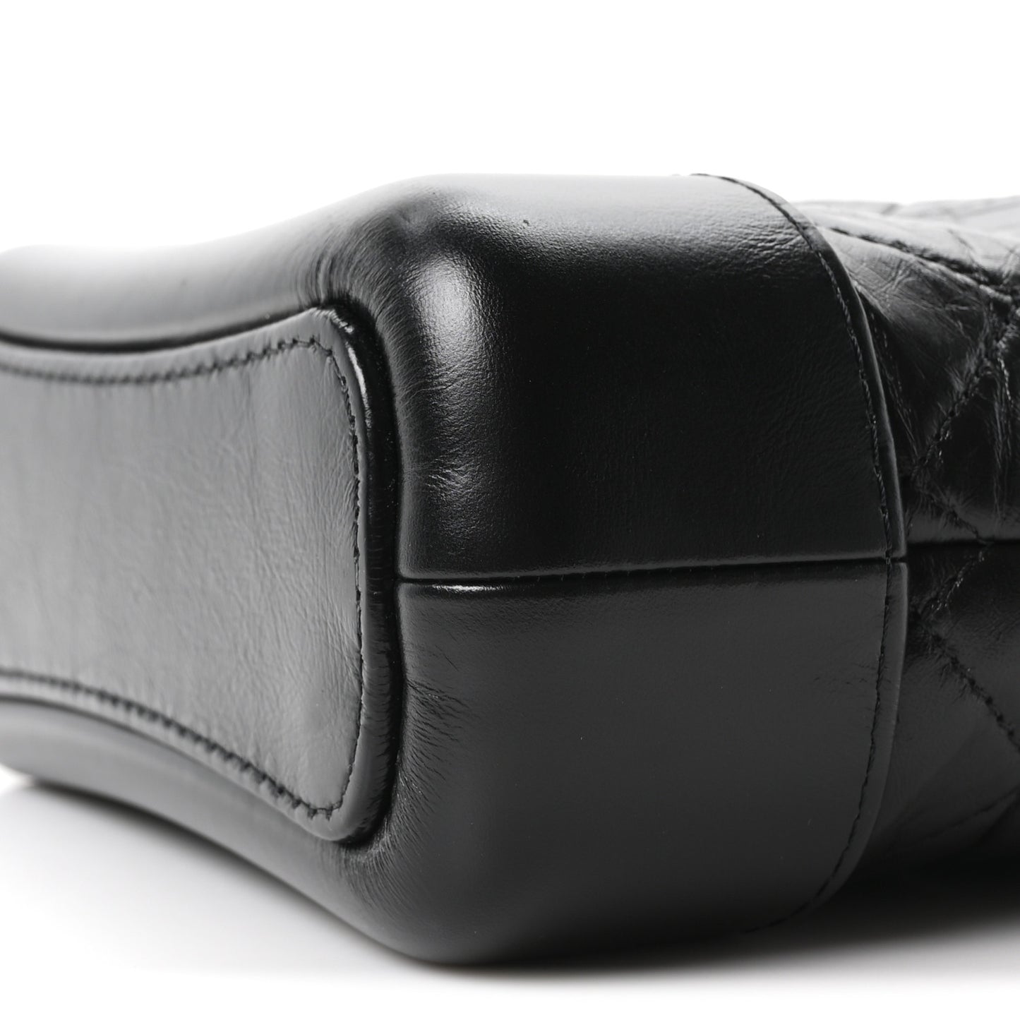 Aged Calfskin Quilted Small Gabrielle Hobo So Black