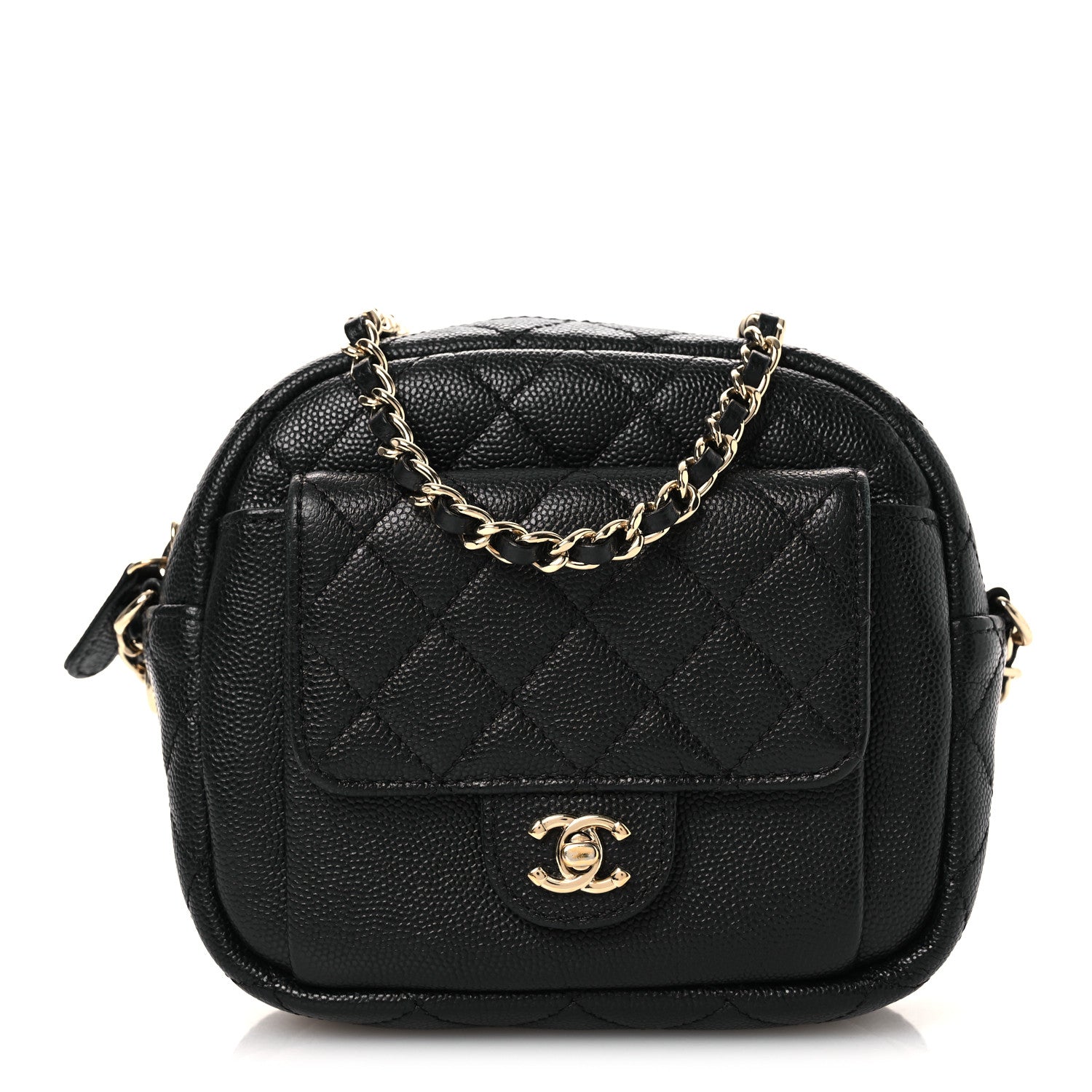 Chanel Caviar Quilted CC Day Camera Case Black 1 of 10