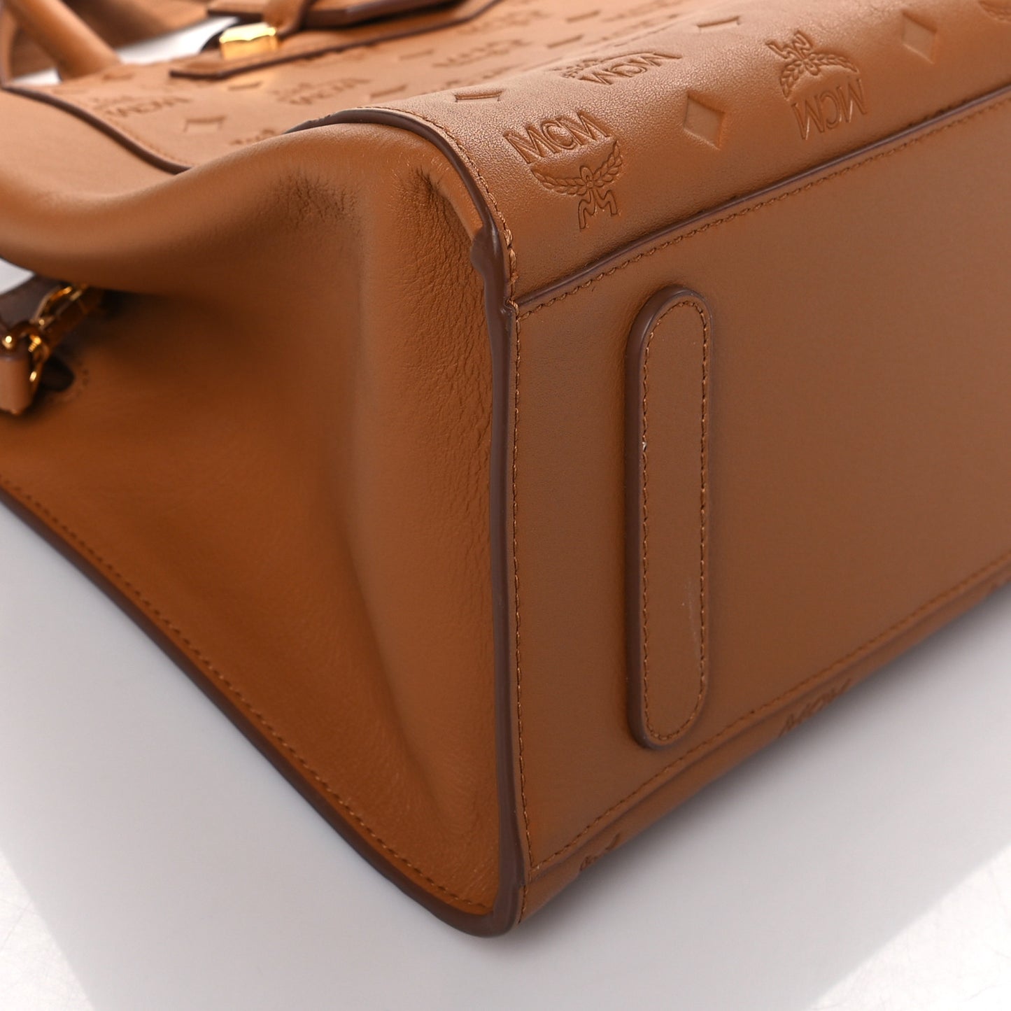 Calfskin Ottomar Monogram Medium Essential Tote Cognac