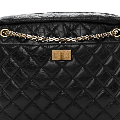 Chanel Aged Calfskin Quilted Large Reissue Camera Case Black 8 of 10