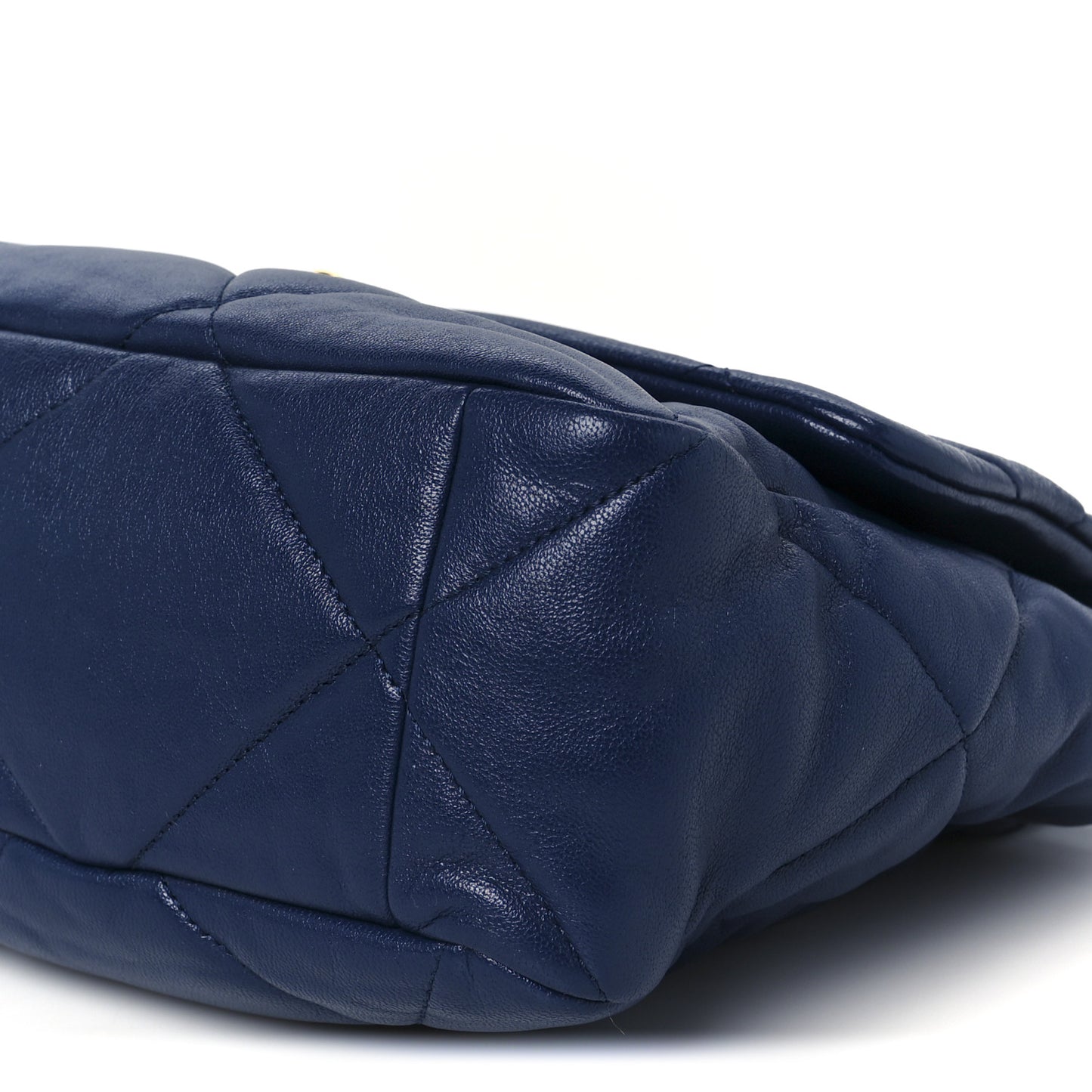 Goatskin Quilted Large Chanel 19 Flap Navy Blue