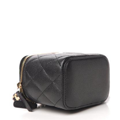 Chanel Caviar Quilted Mini Vanity Case With Chain Black 3 of 10