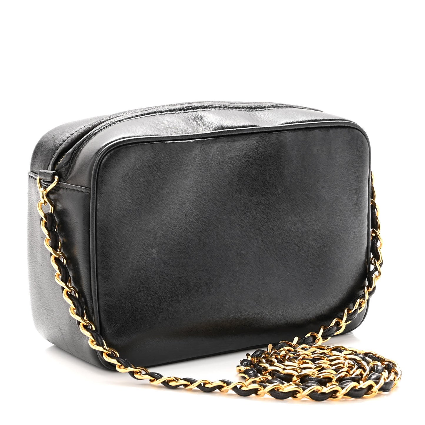 Lambskin CC Tassel Camera Case Black